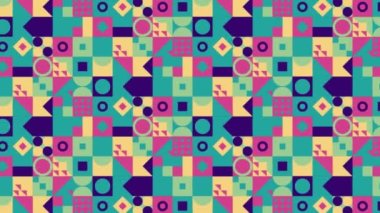 Animasyon Memphis retro tarzı soyut arkaplan