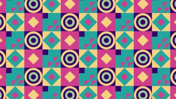 Animatie Memphis Retro Stijl Abstracte Achtergrond — Stockvideo