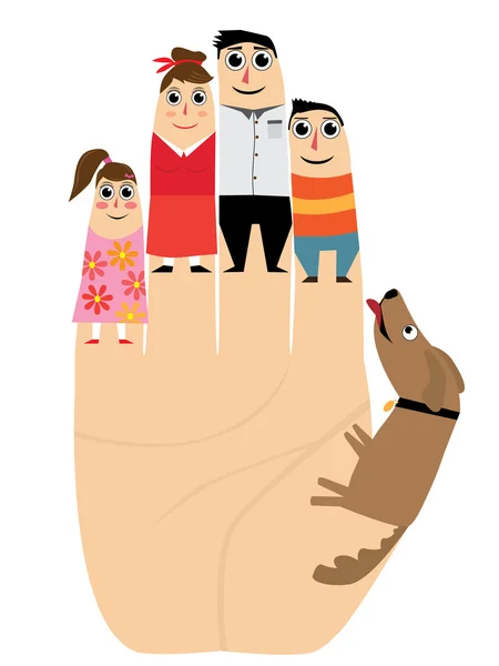 Hand familie — Stockvector