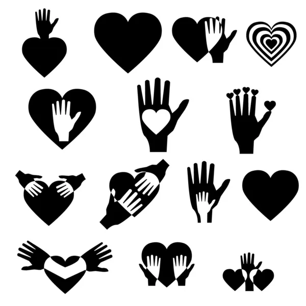 Signs of hand and heart — Stock Vector