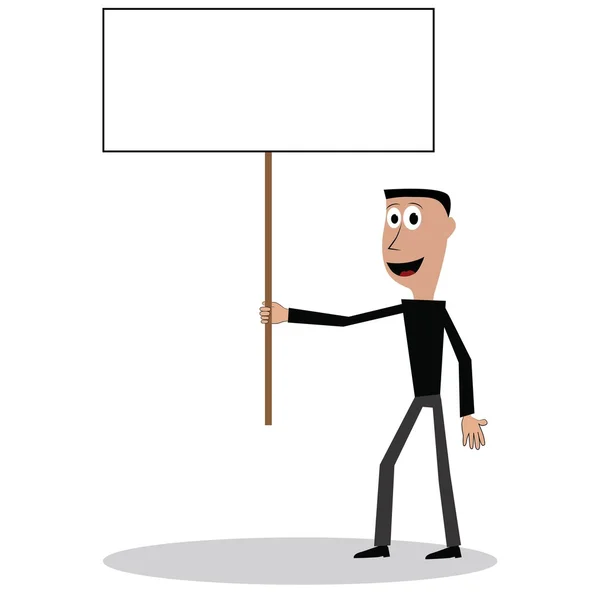 Man with sign — Stock Vector