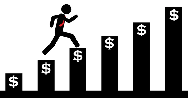 grafik üzerinde koşan adam