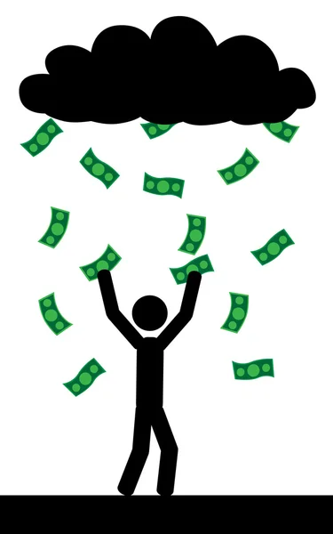 Déšť s penězi — Stockový vektor