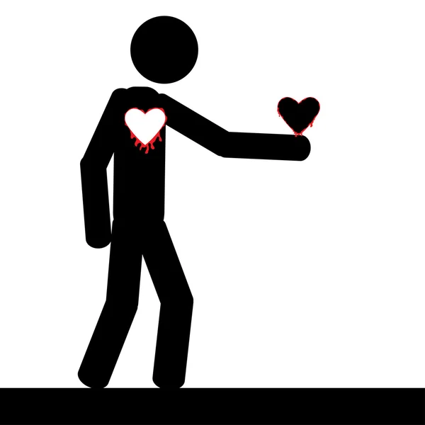 homme tenant son coeur