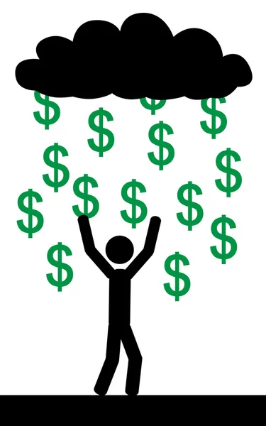 Déšť s dolary — Stockový vektor