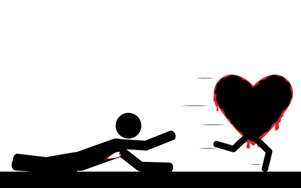 Coeur en marche — Image vectorielle