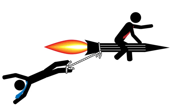 raket üzerinde uçan