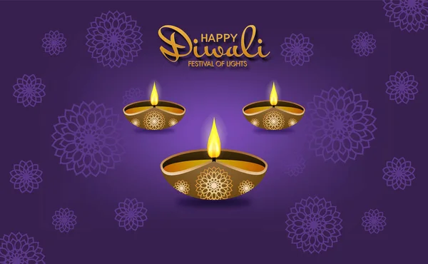 Carte Postale Inde Diwali Deepavali Festival Image Vectorielle — Image vectorielle