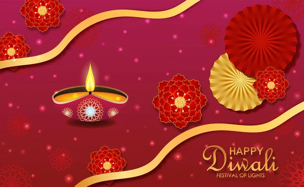 Carte Postale Inde Diwali Deepavali Festival Image Vectorielle — Image vectorielle