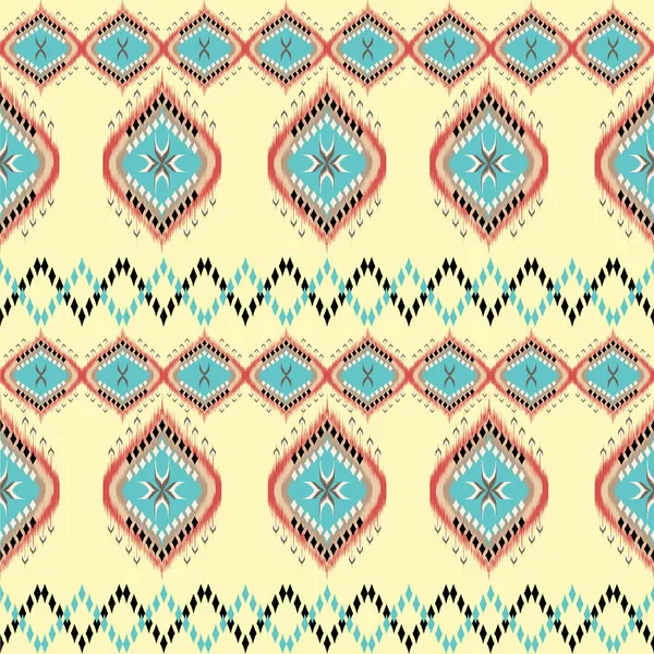 Ikat Ethnic Abstract Art Folk Embroidery Mexican Style Aztec Geometric — Stockfoto