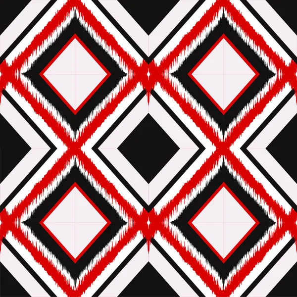Ikat Geometric Folklore Ornament Seamless Striped Pattern Aztec Style Figure — 图库照片