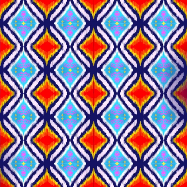 Abstract Seamless Ikat Pattern Background Carpet Wallpaper Clothing Wrapping Batik — Φωτογραφία Αρχείου