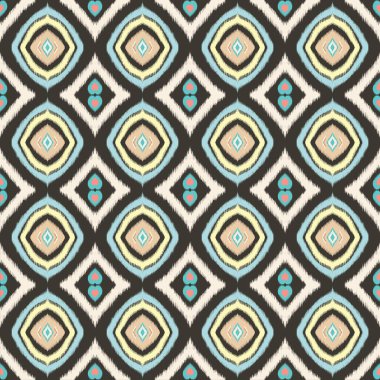 Ikat geometrik folklor süsü. Kusursuz desenli kabile nakışı. Halk düzeni. İkat deseni