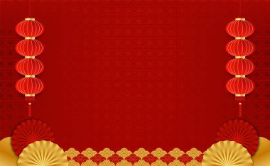 Postcard for Happy Chinese new year. chinese traditional. Chinese background of vector
