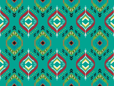 Geometric ethnic pattern design for background or wallpaper clothing wrapping Batik fabric illustration embroidery style.