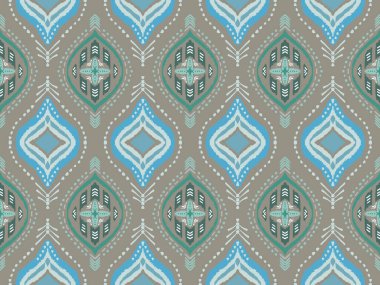Geometric ethnic pattern design for background or wallpaper clothing wrapping Batik fabric illustration embroidery style.