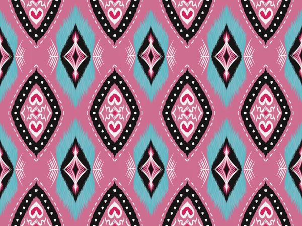 Abstract ethnic geometric ikat art. Seamless pattern in tribal, folk embroidery, and Mexican style. Aztec geometric art ornament print.Design for background or wallpaper clothing wrapping Batik fabric illustration embroidery style.