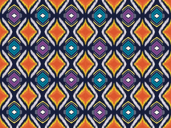Abstract Ethnic Geometric Ikat Art Seamless Pattern Tribal Folk Embroidery — Stock Photo, Image