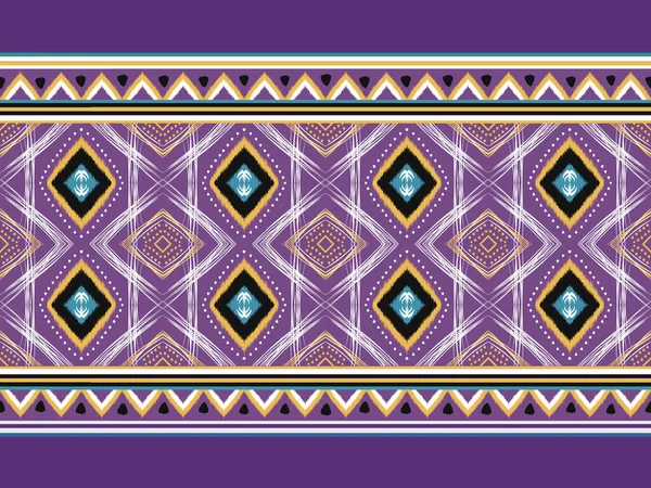 Fabric Ikat Bezešvé Vzor Geometrické Tradiční Batik Tkaniny Ilustrace Výšivka — Stock fotografie
