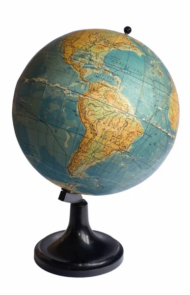 South America on an old globe — Stock Photo, Image