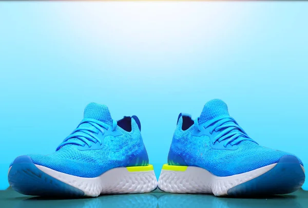 Sapato Corrida Azul Para Exercício Fitness — Fotografia de Stock