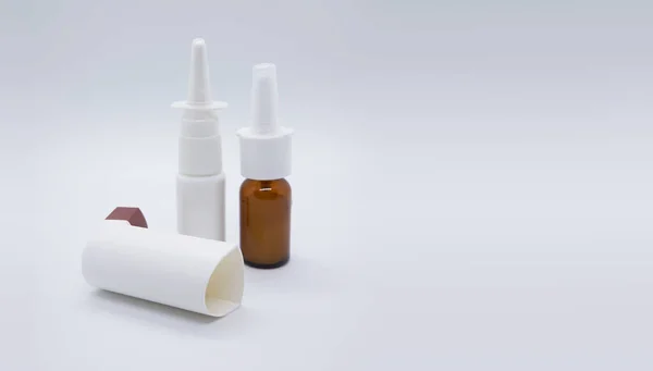 Geneesmiddel Voor Astma Genaamd Geneesmiddel Inhalator Voor Allergie Behandeling Wit — Stockfoto