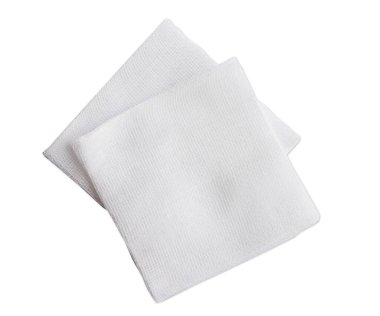 İzole edilmiş beyaz arkaplanda bir çift gazlı bez.