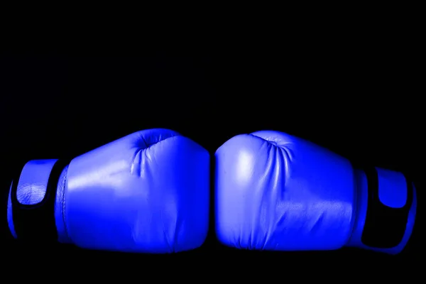 Luvas Boxe Azul Preto — Fotografia de Stock