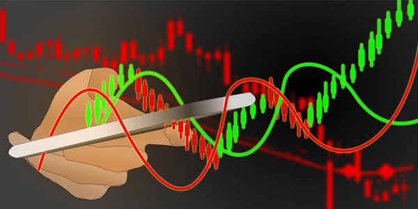 Мобильный Телефон Условиях Волатильности Рынка — стоковое фото