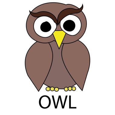 Vektör izole edilmiş baykuş çizgi filmi