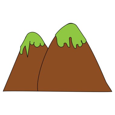 Bulutlu dağ ya da tepe çizgi filmi