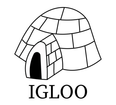 Vektör karikatüründe igloo çizimi izole edildi