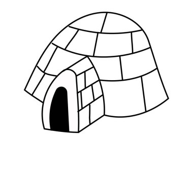 Vektör karikatüründe igloo çizimi izole edildi