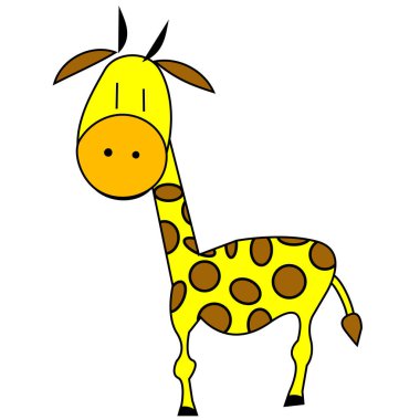 Vektör izole edilmiş zürafa karikatürü