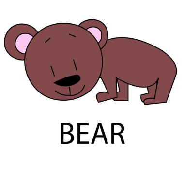 Bedeni izole edilmiş ayı çizgi filmi