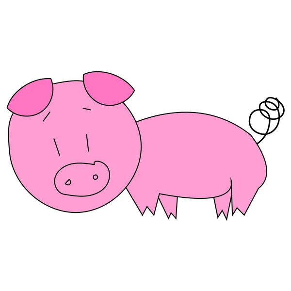 Pig Cartoon Vektor Izolované — Stock fotografie