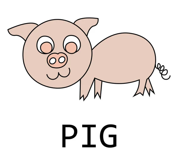 Pig Cartoon Vector Isolated — Stock Photo, Image