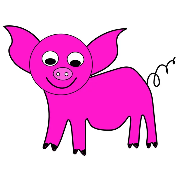 Pig Cartoon Vector Isolated — Stock Photo, Image
