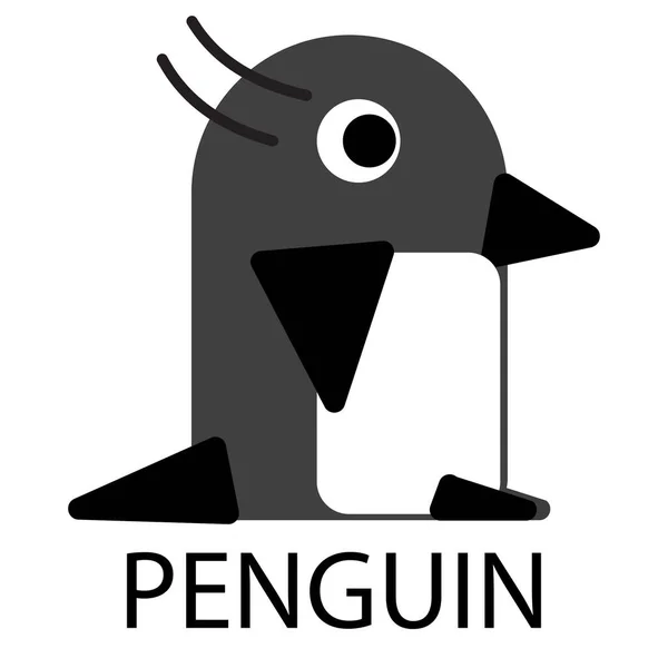 Pingvin Rajzfilm Vektor Elszigetelt — Stock Fotó