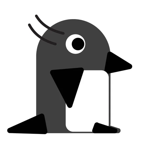 孤立的企鹅卡通载体 — 图库照片