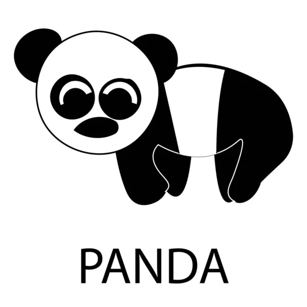 Çizgi Film Vektöründeki Panda Izole Edildi — Stok fotoğraf