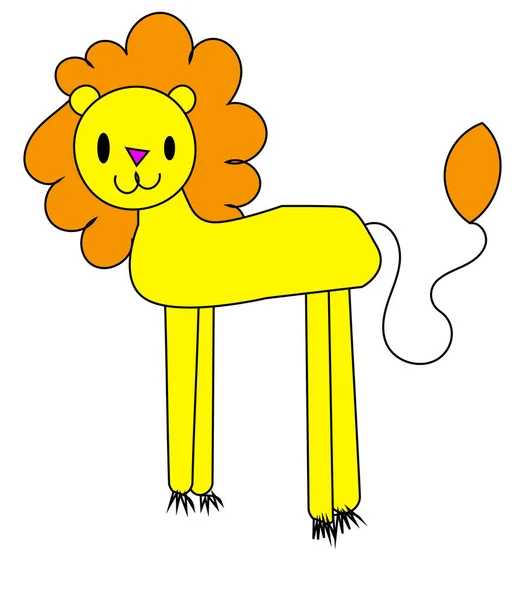 lion cartoon in vector isolated
