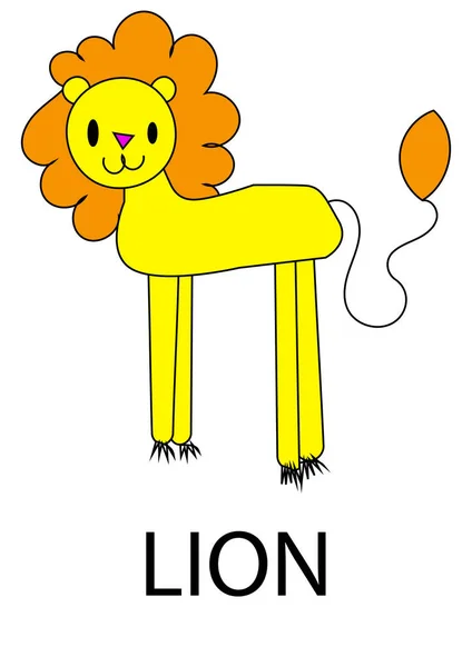 Kartun Singa Dalam Vektor Terisolasi — Stok Foto