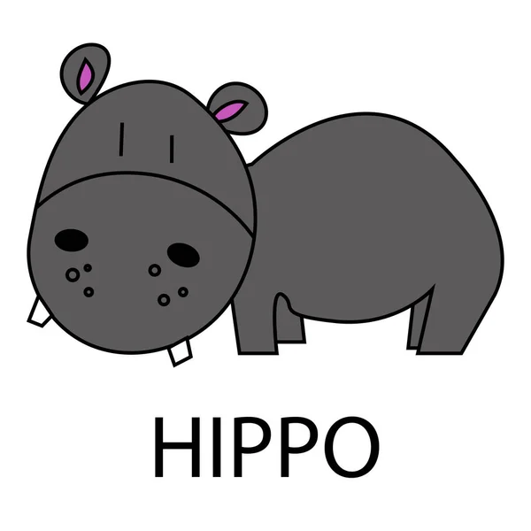Hippppotamus Cartoon Vector Isolated — Stock Photo, Image