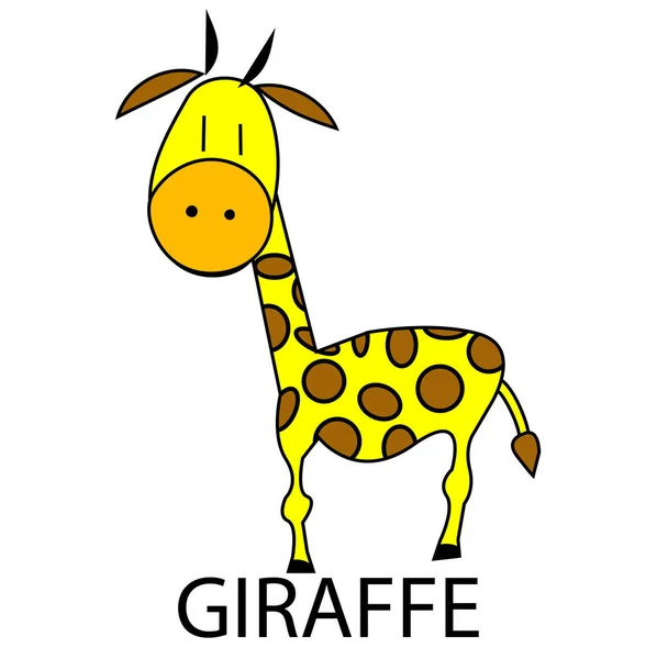 Cartone Animato Giraffa Vettore Isolato — Foto Stock