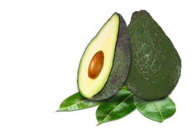 avokado beyaz arkaplanda izole edildi