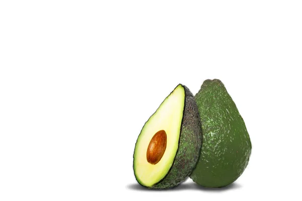 Avocado Geïsoleerd Witte Achtergrond — Stockfoto