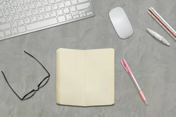 Notebook paper mockup for office workspace