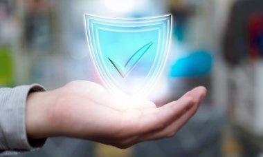 Gizlilik teknolojisi konseptinde iş adamına kalkan koruması