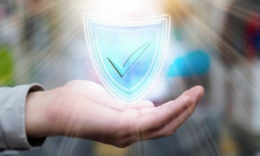 Gizlilik teknolojisi konseptinde iş adamına kalkan koruması